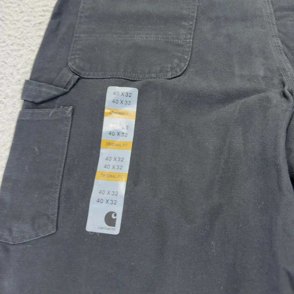 Carhartt Jeans Mens 40x32 Black Loose Straight Washed Duck Dungaree Orginal Fit